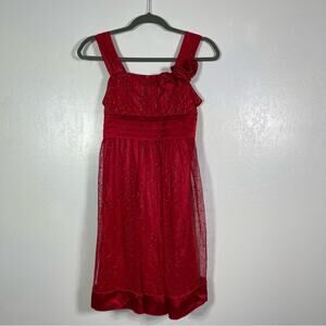 My Michelle, Girls Red Glitzy Dress. Size 16. Good used condition!